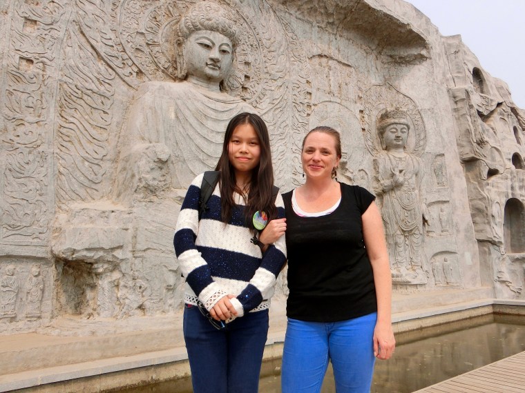 My student and I at the fake Longman grotto.